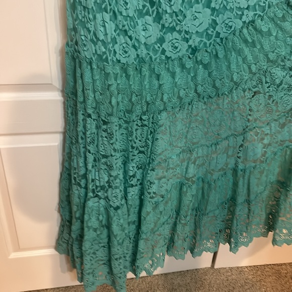 Boston Proper High low Turquoise embellished dress - Picture 8 of 9